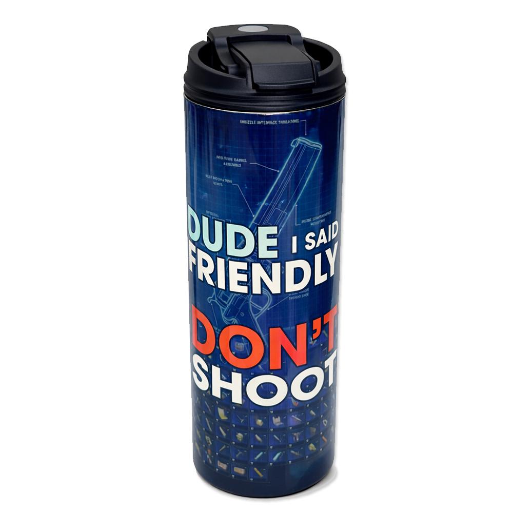ARC Raiders Inspired 20oz Isothermic Tumbler with Double-Sip Lid, "Don't Shoot" Edition
