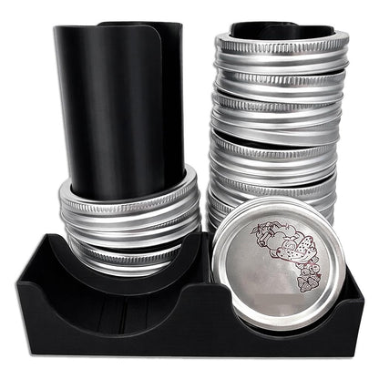 Mason Jar Lid Organizer, 3D Printed Vertical Storage for Mason/Canning/Bamboo Lids and Rings