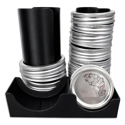 Mason Jar Lid Organizer, 3D Printed Vertical Storage for Mason/Canning/Bamboo Lids and Rings
