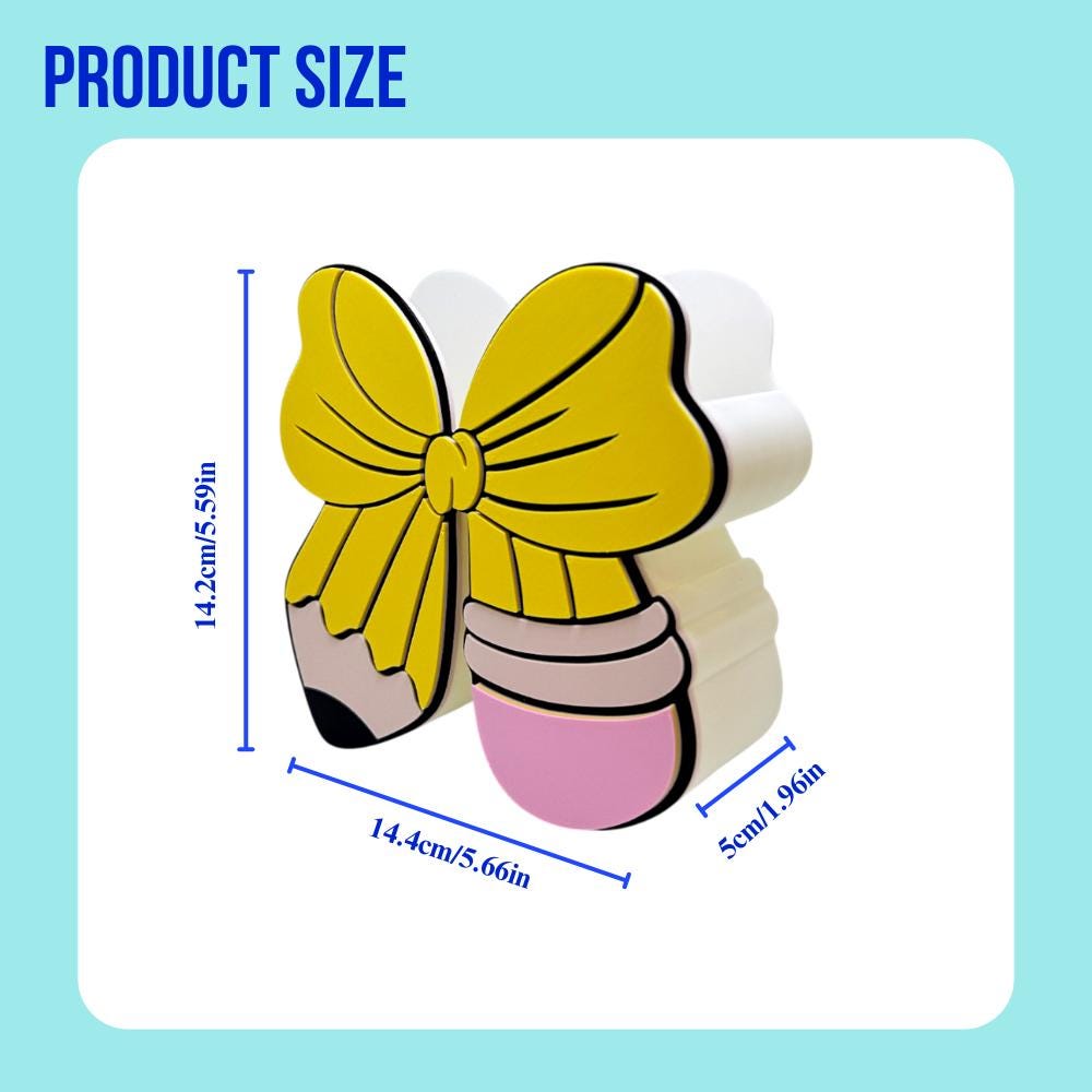 Pencil Bow Pen Holder, Sticky Note Holder & Can Opener, Teacher Appreciation Gift Set, 3D Printed Desk Accessory for Classroom Office + Home