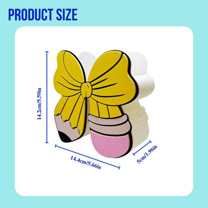 Pencil Bow Pen Holder, Sticky Note Holder & Can Opener, Teacher Appreciation Gift Set, 3D Printed Desk Accessory for Classroom Office + Home