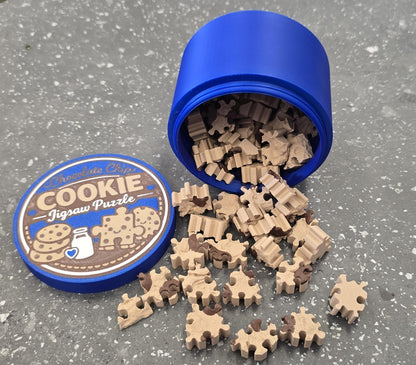 3D Printed Chocolate Chip Cookie Puzzle, 62-Piece Adult Jigsaw Puzzle, Cookie Puzzle Gift, Novelty Puzzle with Cookie Tin Container
