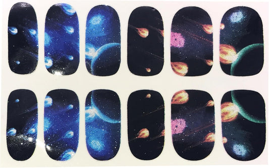 Wibbly-Wobbly Nails in Time & Space – Meteoroid Nebula Galaxy Doctor Inspired Who Nail Stickers – Full Nail Wrap Decals  Cosmic Meteor