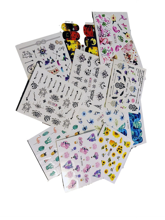 10 Different fingernail water decals - summer - halloween - christmas