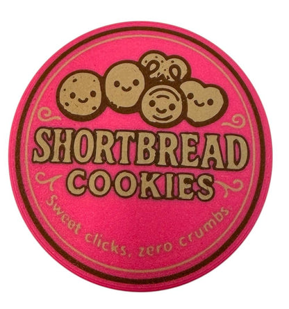 NOT A Toy – Shortbread Cookie Tin–Style Adult Desk Clicker (Pink), Decorative Desk Accessory, Ages 14+ / Accessoire de Bureau Décoratif - Tactile Desk Accessory - Sensory Desk Object