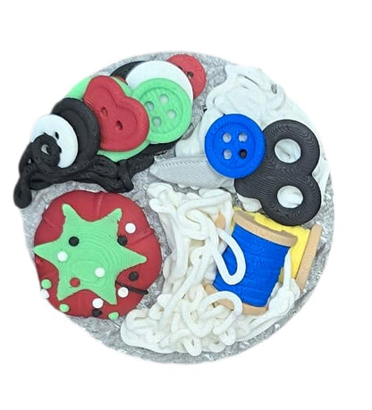 NOT A Toy – Shortbread Cookie Tin–Style Adult Desk Fidget (Red), Decorative Stress-Relief Clicker, Ages 14+ / Accessoire Sensoriel de Bureau Décoratif - Tactile Desk Accessory - Sensory Desk Object