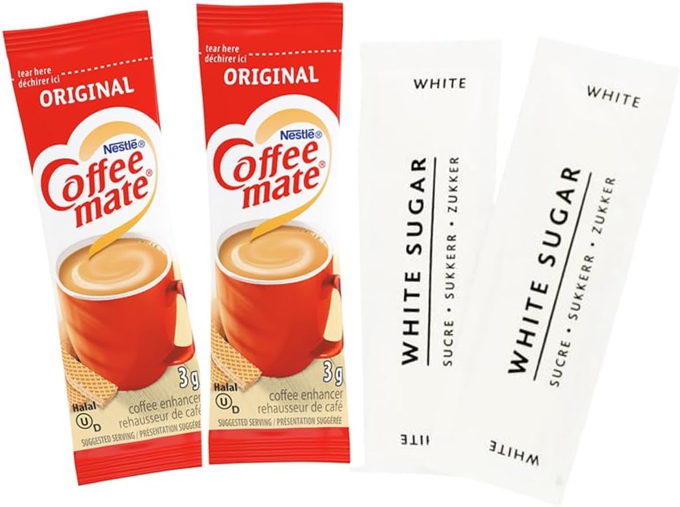 25 ct 8 oz Kraft Ripple Coffee Cups with Lids + Sweetener & Creamer Kit – Includes Sugar, Stir Sticks & Coaster | Gobelets rouges 8 oz avec couvercles + sucre, crème, bâtonnets, dessous-de-verre