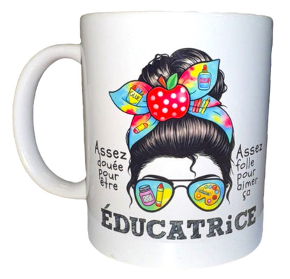 Tasse Éducatrice 12 oz - Hors Service avec Sous-Verre - 12 oz , 15 oz - Noir ou Blanc