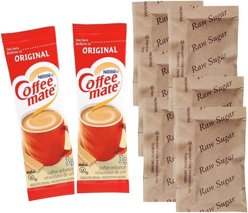 25 ct 8 oz Kraft Ripple Coffee Cups with Lids + Sweetener & Creamer Kit – Includes Sugar, Stir Sticks & Coaster | Gobelets rouges 8 oz avec couvercles + sucre, crème, bâtonnets, dessous-de-verre