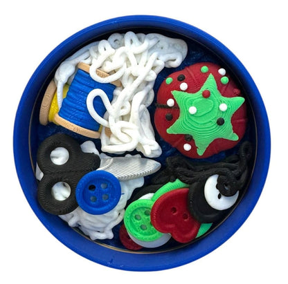 NOT A Toy – Shortbread Cookie Tin–Style Adult Desk Fidget (Blue), Decorative Stress-Relief Clicker, Ages 14+ / Accessoire Sensoriel de Bureau Décoratif - Tactile Desk Accessory - Sensory Desk Object