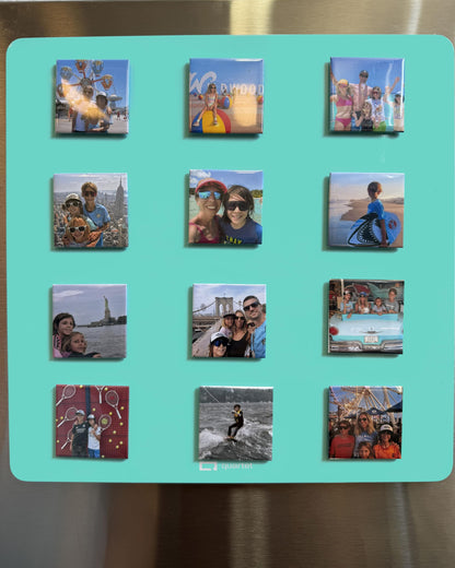 Set of 12 Customizable Handmade Square Magnet 2"x2" for Events, Parties, Graduations/Aimant Carré Personnalisable