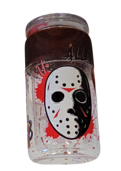 Jason & Freddy 16oz Halloween Snowglobe Tumbler with Straw / Gobelet d’Halloween Jason & Freddy 16oz avec paille