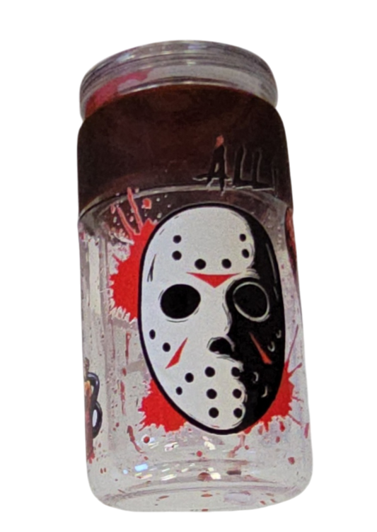 Jason & Freddy 16oz Halloween Snowglobe Tumbler with Straw / Gobelet d’Halloween Jason & Freddy 16oz avec paille