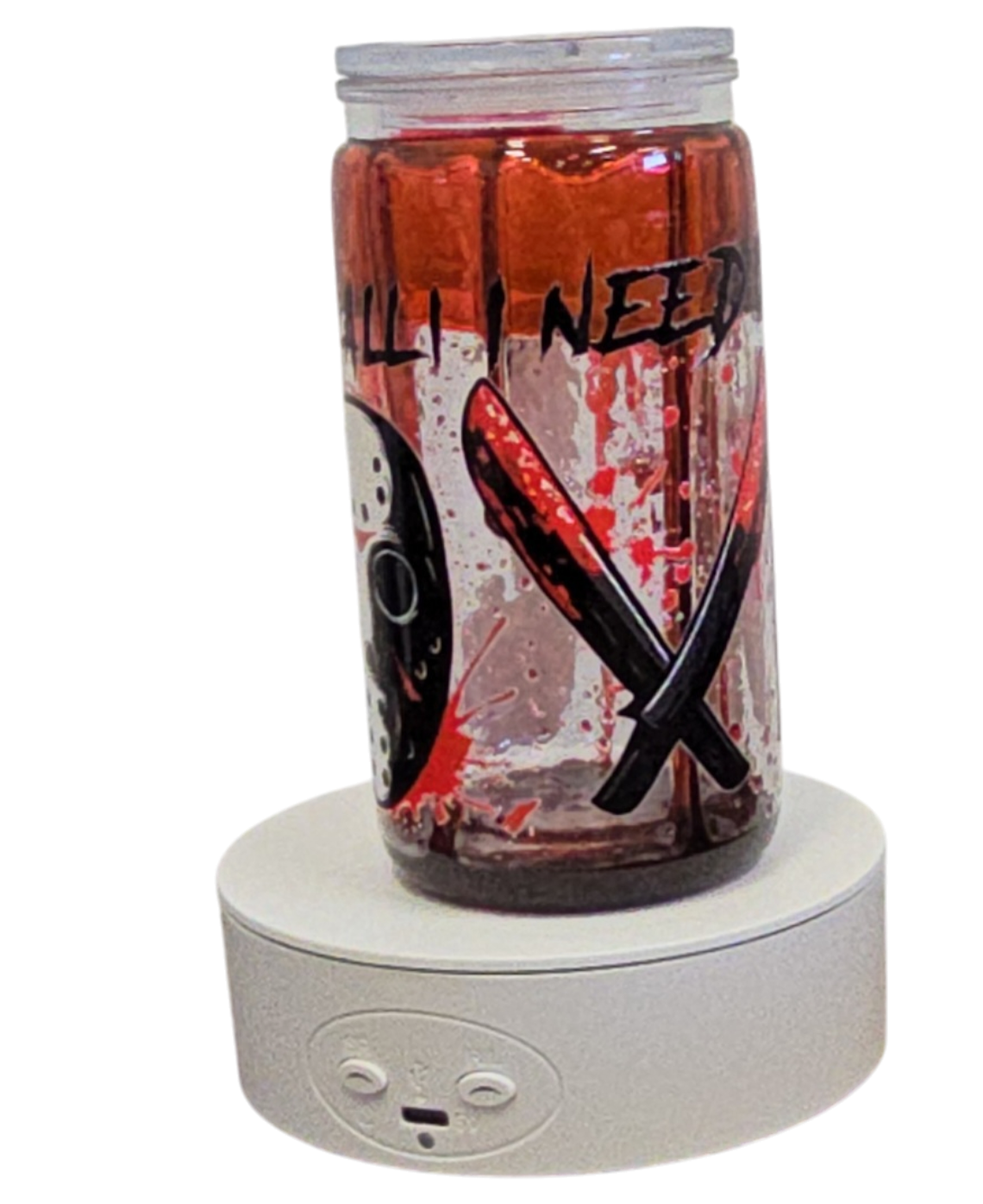 Jason & Freddy 16oz Halloween Snowglobe Tumbler with Straw / Gobelet d’Halloween Jason & Freddy 16oz avec paille