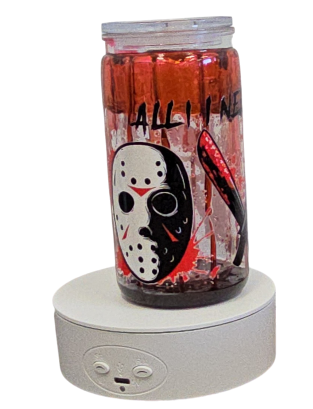 Jason & Freddy 16oz Halloween Snowglobe Tumbler with Straw / Gobelet d’Halloween Jason & Freddy 16oz avec paille