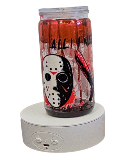 Jason & Freddy 16oz Halloween Snowglobe Tumbler with Straw / Gobelet d’Halloween Jason & Freddy 16oz avec paille