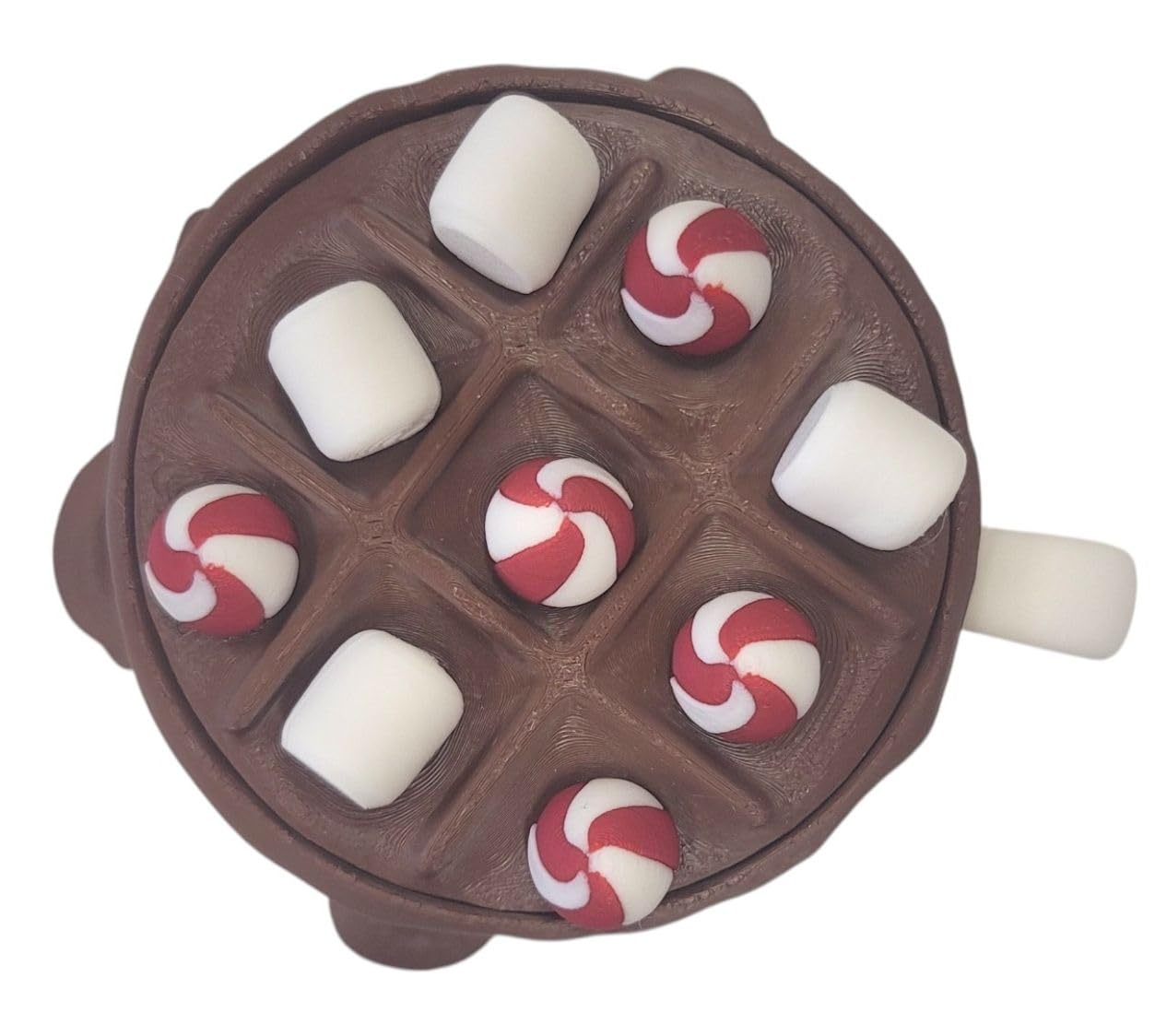 Hot Chocolate Tic-Tac-Toe Board Game – Marshmallow & Peppermint Pieces/Jeu de Tic-Tac-Toe Chocolat Chaud – Guimauves & Menthes