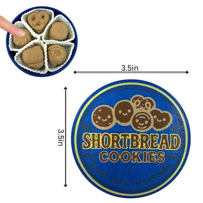 NOT A Toy – Shortbread Cookie Tin–Style Adult Desk Clicker (Blue), Decorative Desk Accessory, Ages 14+ / Accessoire de Bureau Décoratif - Tactile Desk Accessory - Sensory Desk Object