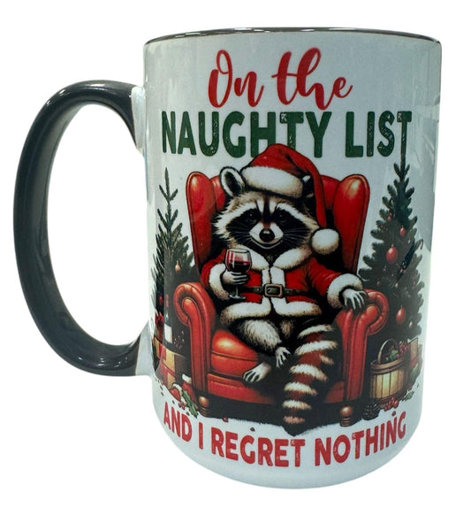 15oz Ceramic Holiday Mug with Matching Coaster – Raccoon Christmas Edition/Tasse 15oz avec Dessous-de-Verre Agencé – Édition Ratons Laveurs
