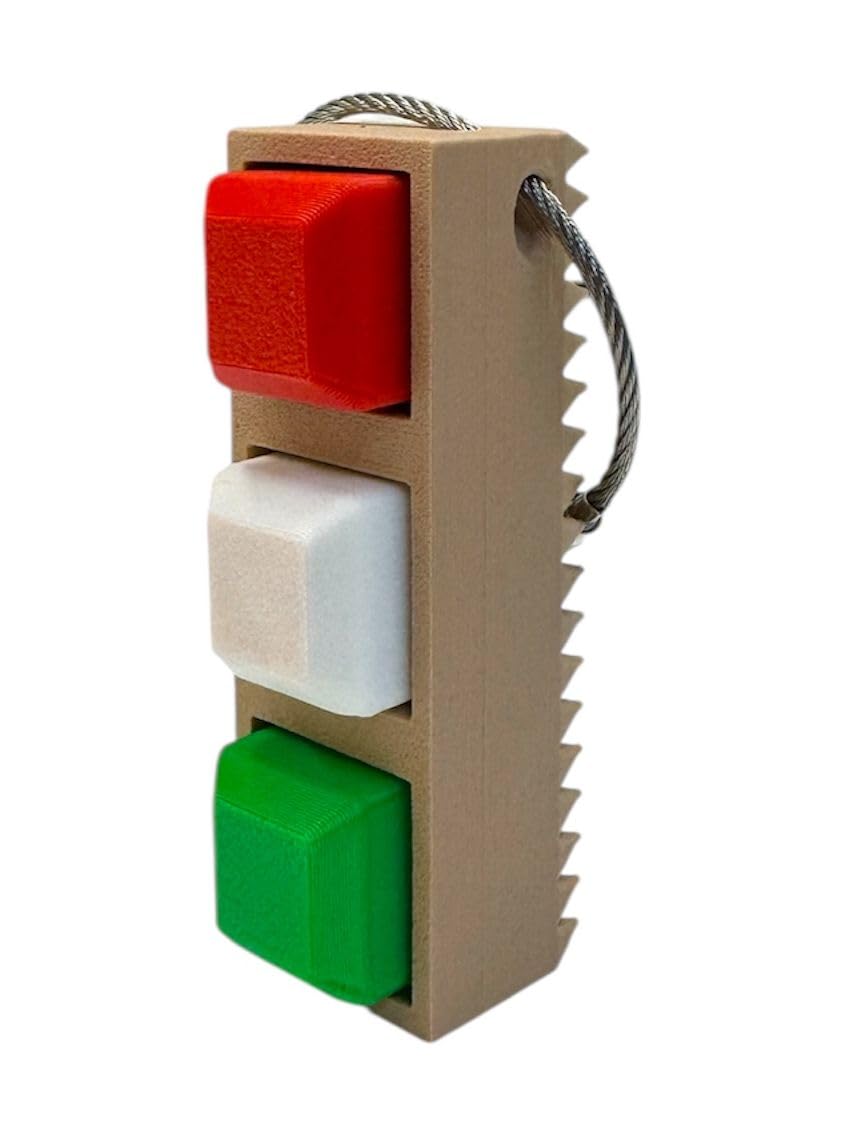 Christmas Sensory Stim Stick Keychain – Silent Keycaps – Triple-Sensory Holiday Toy – 3"×1"×0.9" / Porte-clé Bâton Stimulant de Noël – Touches Silencieuses – Effet Sensoriel Triple