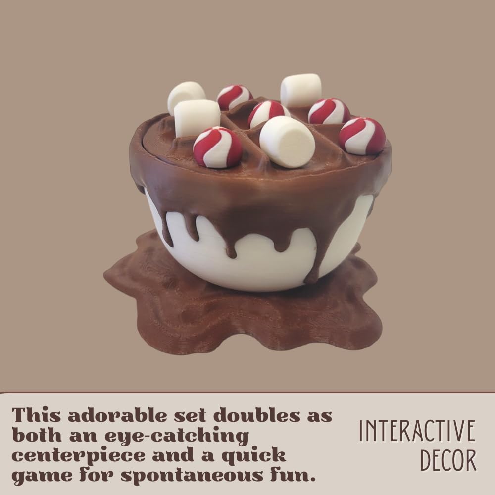 Hot Chocolate Tic-Tac-Toe Board Game – Marshmallow & Peppermint Pieces/Jeu de Tic-Tac-Toe Chocolat Chaud – Guimauves & Menthes