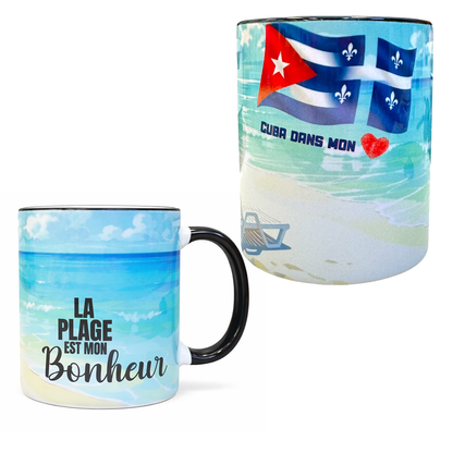 LaCubaQuoise francais - 12 oz mug  - Noire