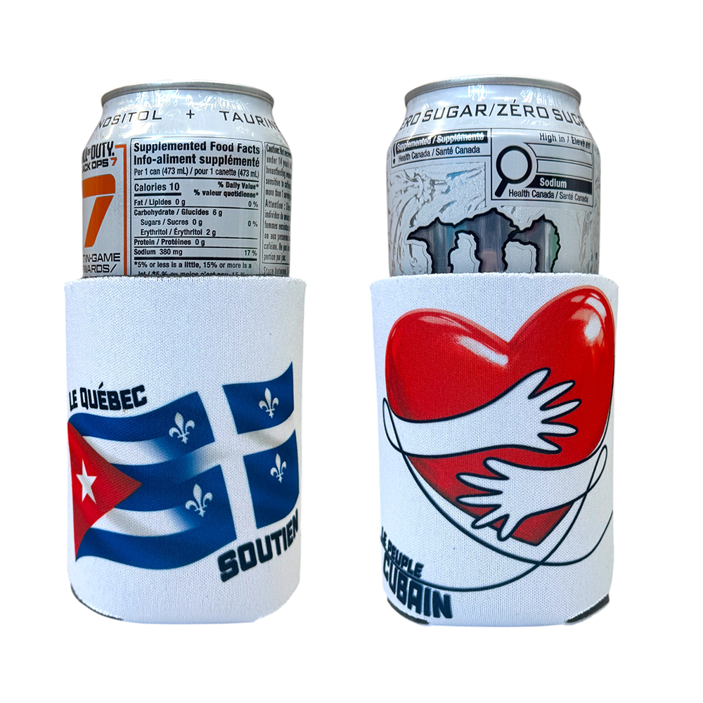 LaCubaQuoise - Le Québec Soutien le Peuple Cubain – Can Koozies (Set of 2)