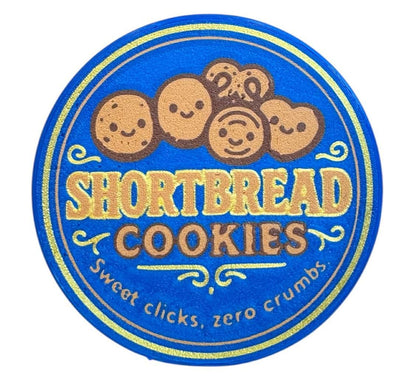 NOT A Toy – Shortbread Cookie Tin–Style Adult Desk Fidget (Blue), Decorative Stress-Relief Clicker, Ages 14+ / Accessoire Sensoriel de Bureau Décoratif - Tactile Desk Accessory - Sensory Desk Object