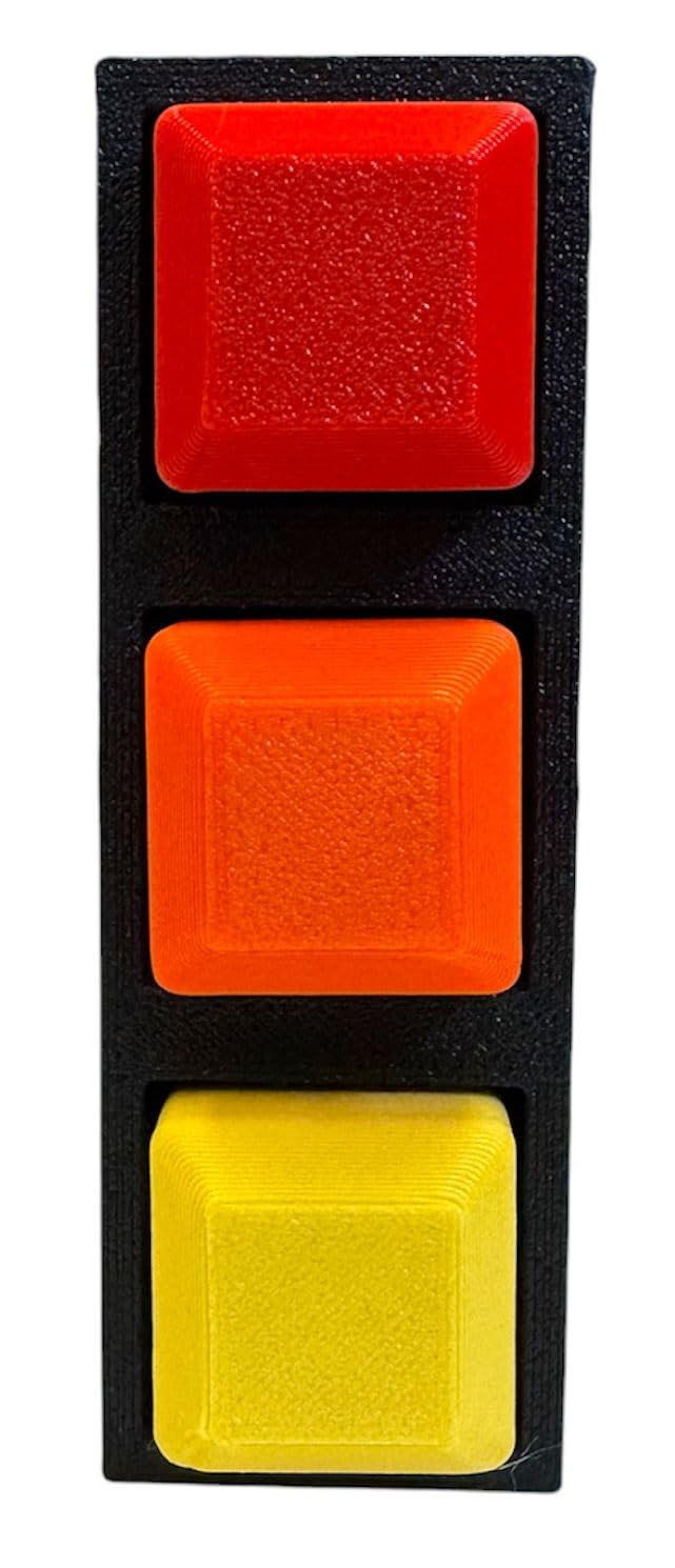 Triple-Sensory Spike Fidget Keychain – Yellow, Orange & Red Stim Stick / Porte-clés Fidget à Pointes – Jaune, Orange & Rouge