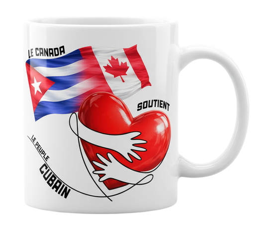 LaCubaQuoise Le Canada Soutient le peuple Cubain -  12 oz mug - Francais