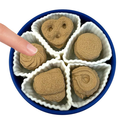 NOT A Toy – Shortbread Cookie Tin–Style Adult Desk Clicker (Blue), Decorative Desk Accessory, Ages 14+ / Accessoire de Bureau Décoratif - Tactile Desk Accessory - Sensory Desk Object