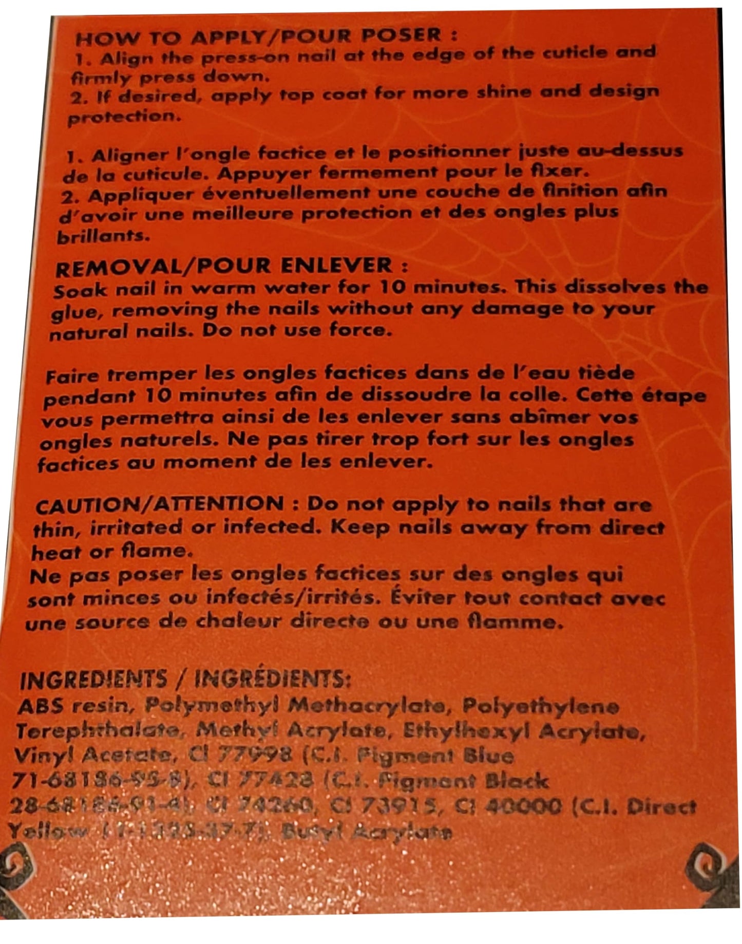 Ghoulish Glamour: 12 Pcs Fake Temporary White and Red Blood Splatter Halloween Press-On Nails with Eyeballs and Vampire Fangs