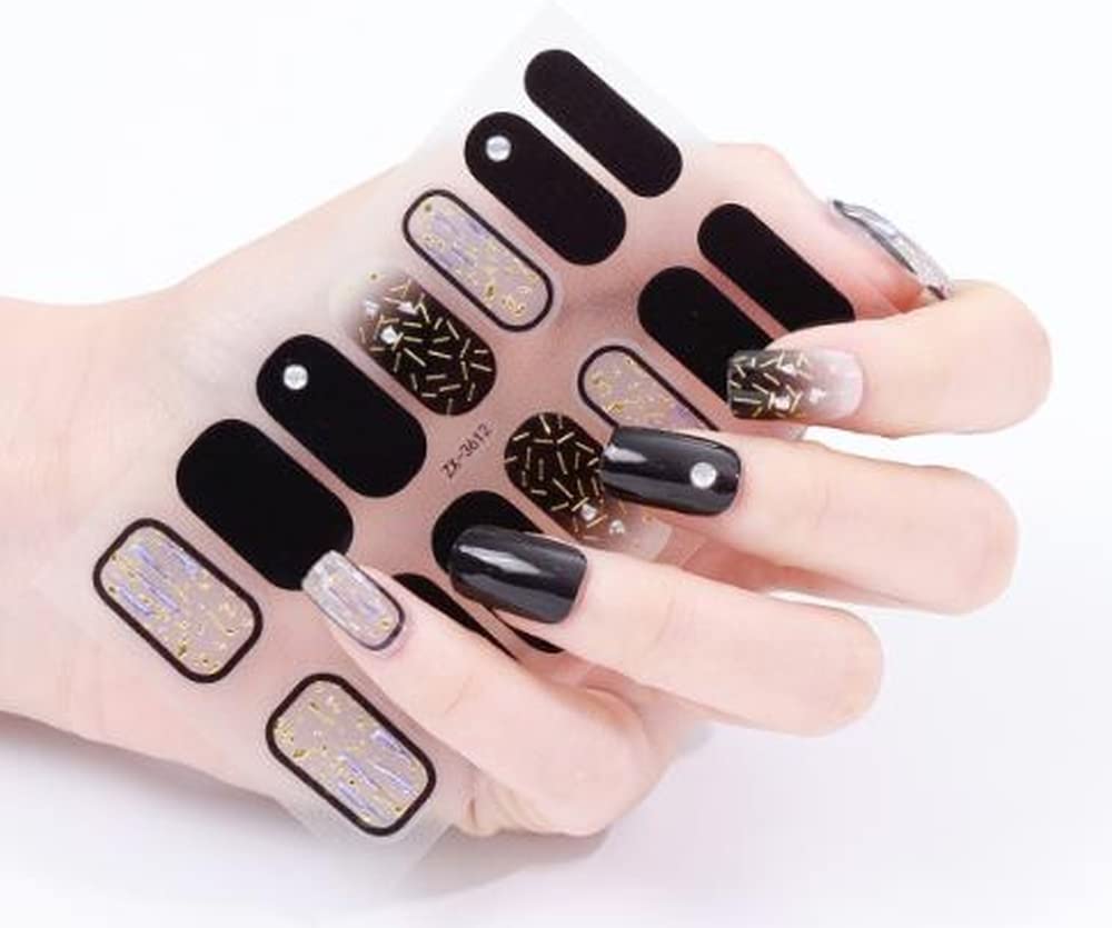 Super Classy Black Pin-up Outline Gold and Silver Splatter with Black Wraps and Rhinestones