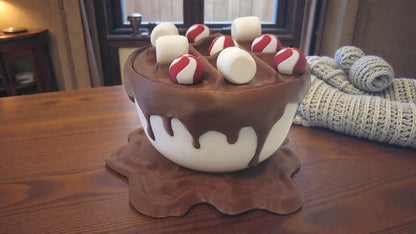 Hot Chocolate Tic-Tac-Toe Board Game – Marshmallow & Peppermint Pieces/Jeu de Tic-Tac-Toe Chocolat Chaud – Guimauves & Menthes