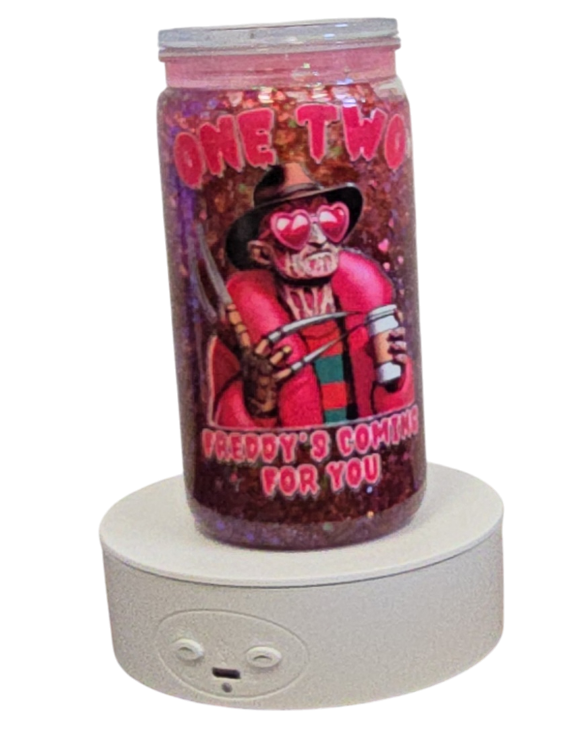 Freddy Krueger 16oz Halloween Snowglobe Tumbler with Straw / Gobelet d’Halloween Freddy Krueger 16oz avec paille