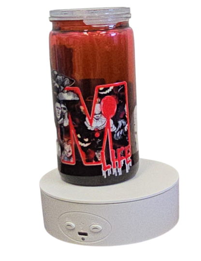 Mom Life 1True Crime Junkie 16oz Blood Drip Halloween Snowglobe Tumbler with Straw / Gobelet d’Halloween 16oz Mom Life Effet Sanglant avec paille