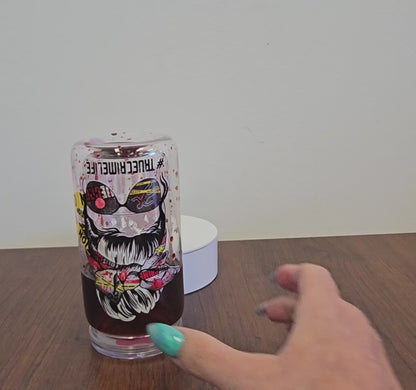 True Crime Junkie Crossing 16oz Blood Drip Halloween Snowglobe Tumbler with Straw / Gobelet d’Halloween True Crime Junkie 16oz Effet Sanglant avec paille (Copy)