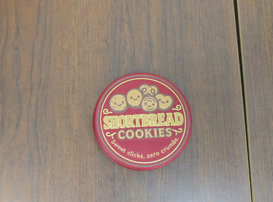 Shortbread Cookie Fidget Tin Grandma Sewing Kit • ASMR Clicker Toy • Stress Relief / Anti-Stress Gift • Canadian Seller • Red