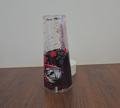 Chucky & Tiffany 24oz Halloween Snowglobe Tumbler with Straw / Gobelet d’Halloween Chucky & Tiffany 24oz avec paille