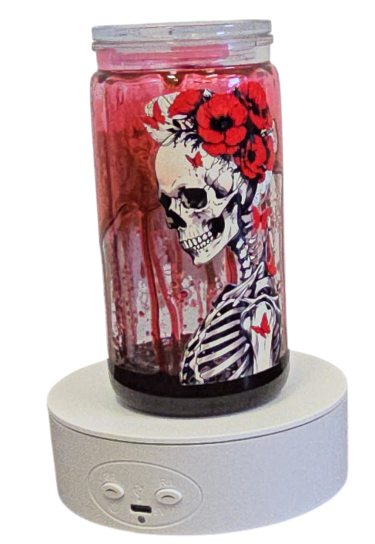 Skeleton Blood Drip 16oz Halloween Snowglobe Tumbler with Straw / Gobelet d’Halloween Gouttes de Sang 16oz avec paille