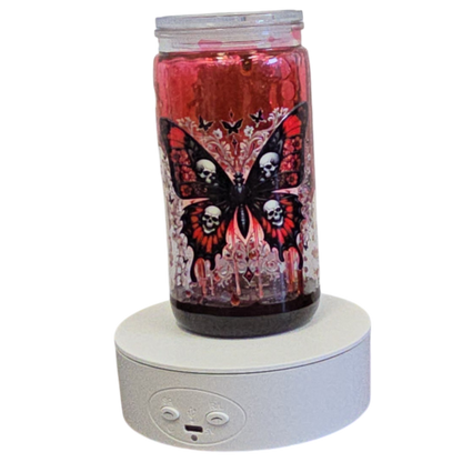 Skeleton Blood Drip 16oz Halloween Snowglobe Tumbler with Straw / Gobelet d’Halloween Gouttes de Sang 16oz avec paille