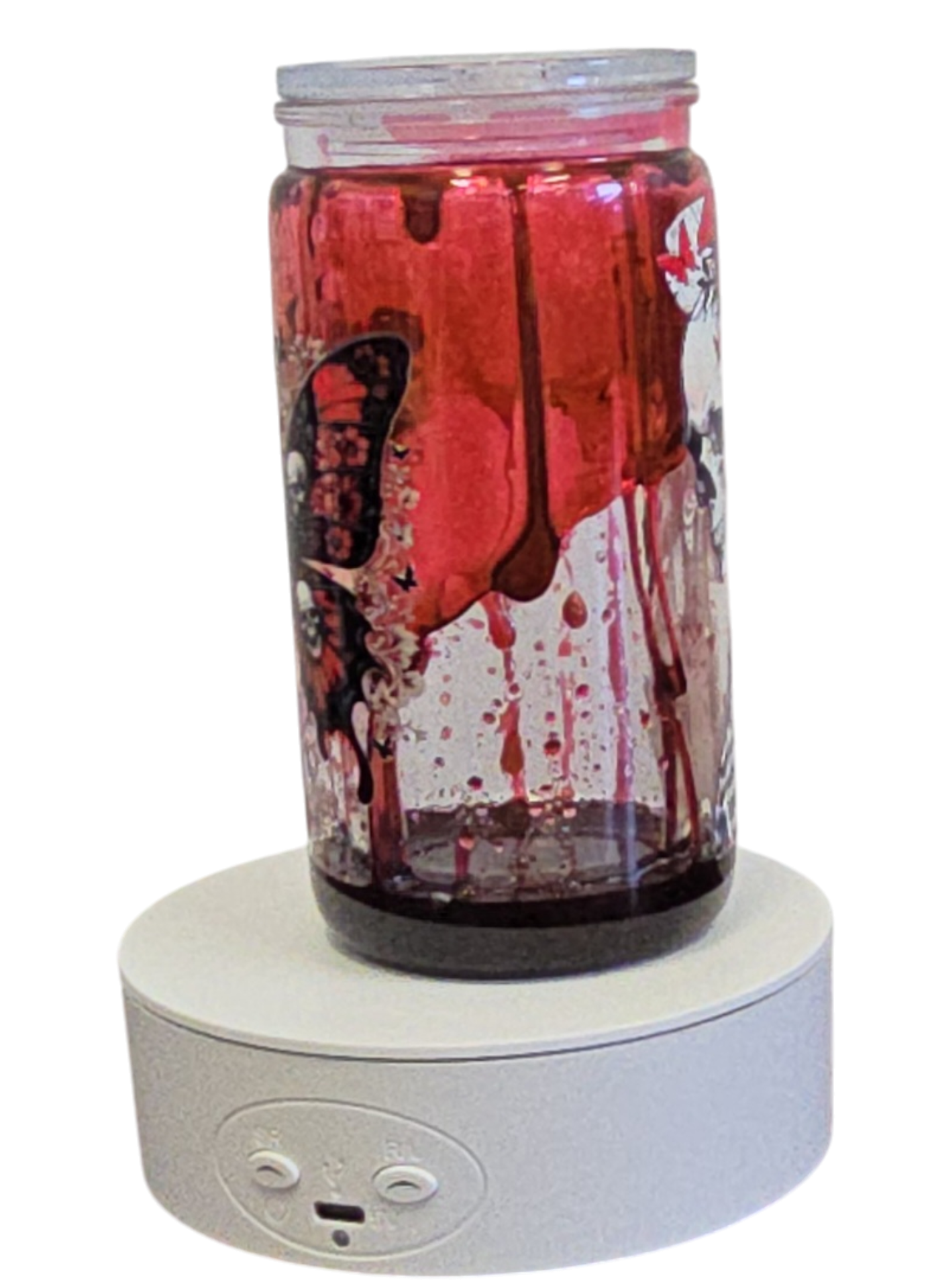 Skeleton Blood Drip 16oz Halloween Snowglobe Tumbler with Straw / Gobelet d’Halloween Gouttes de Sang 16oz avec paille
