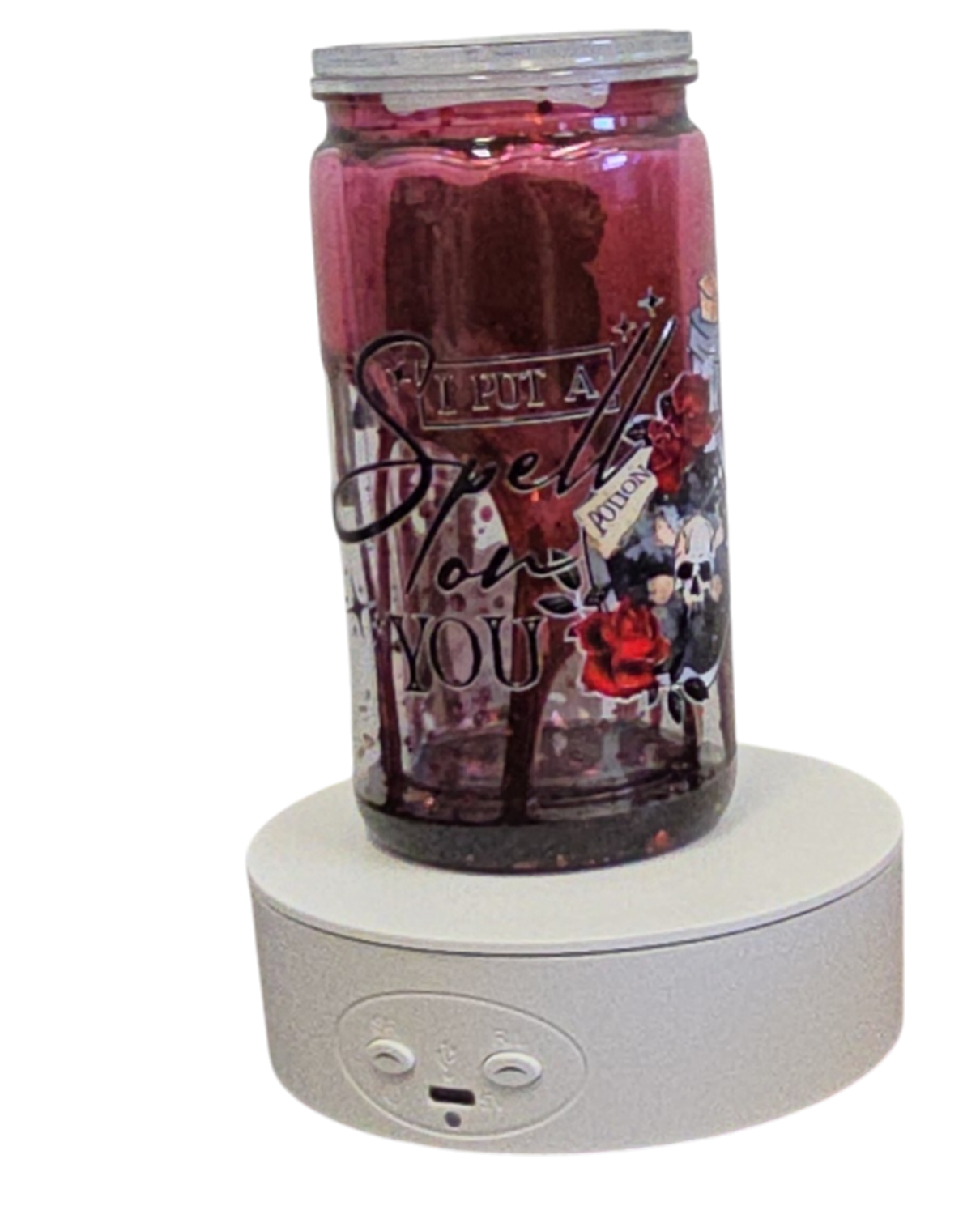 Skeleton & Skull Blood Drip 16oz Halloween Snowglobe Tumbler with Straw / Gobelet d’Halloween Gouttes de Sang 16oz avec paille (Copy)