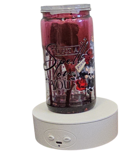 Skeleton & Skull Blood Drip 16oz Halloween Snowglobe Tumbler with Straw / Gobelet d’Halloween Gouttes de Sang 16oz avec paille (Copy)