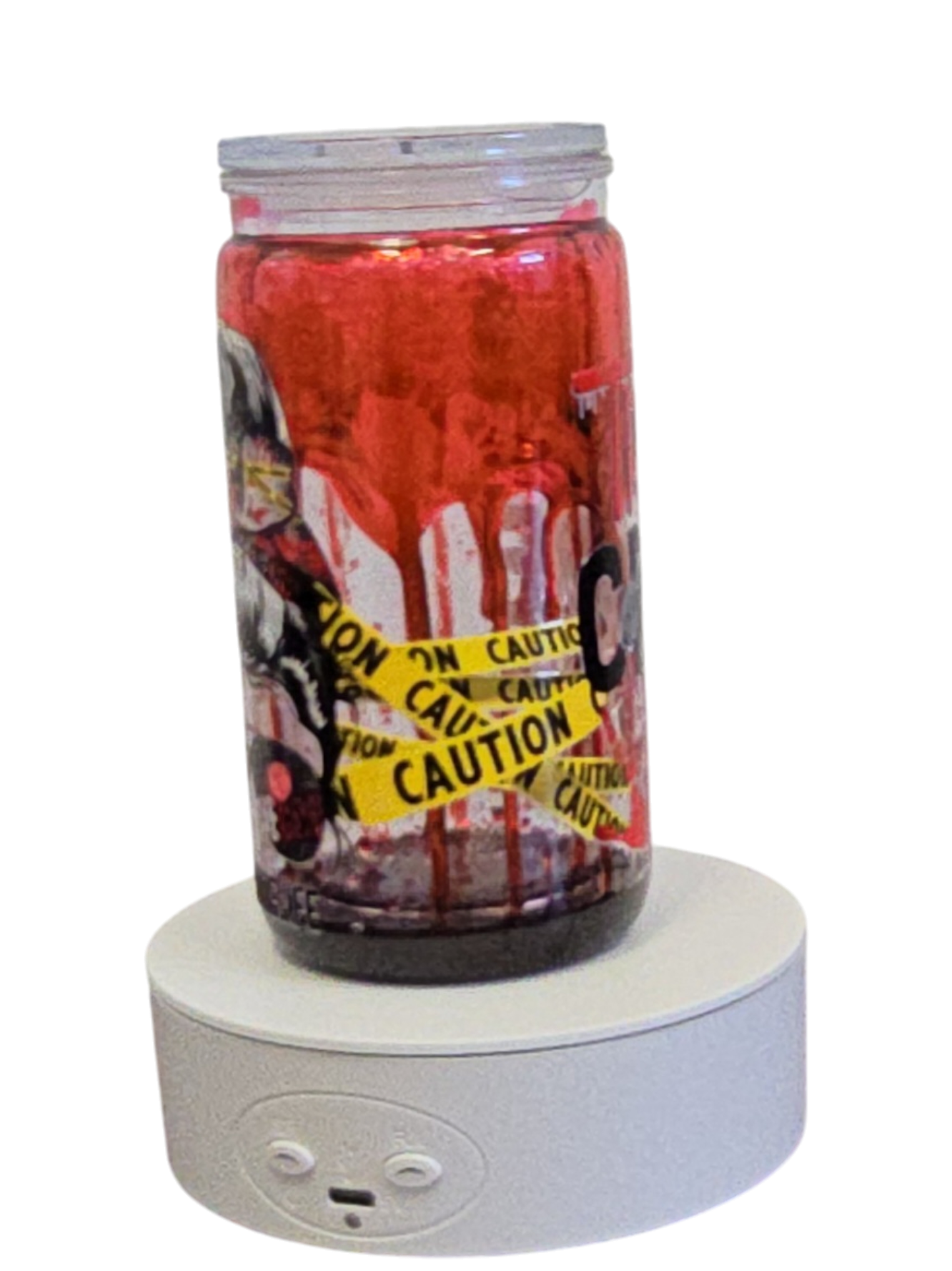 True Crime Junkie Crossing 16oz Blood Drip Halloween Snowglobe Tumbler with Straw / Gobelet d’Halloween True Crime Junkie 16oz Effet Sanglant avec paille (Copy)