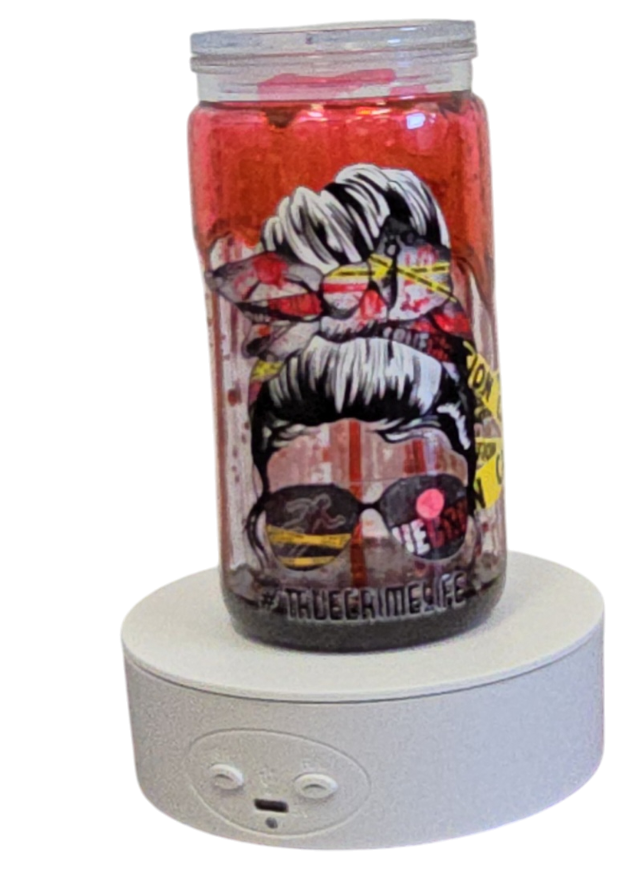 True Crime Junkie Crossing 16oz Blood Drip Halloween Snowglobe Tumbler with Straw / Gobelet d’Halloween True Crime Junkie 16oz Effet Sanglant avec paille (Copy)