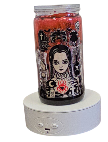 Wednesday Addams Red Blood Drip 16oz Halloween Snowglobe Tumbler with Straw / Gobelet d’Halloween Mercredi Addams Effet Sanglant 16oz avec paille