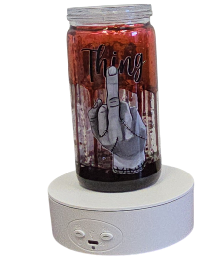 Wednesday Addams Red Blood Drip 16oz Halloween Snowglobe Tumbler with Straw / Gobelet d’Halloween Mercredi Addams Effet Sanglant 16oz avec paille