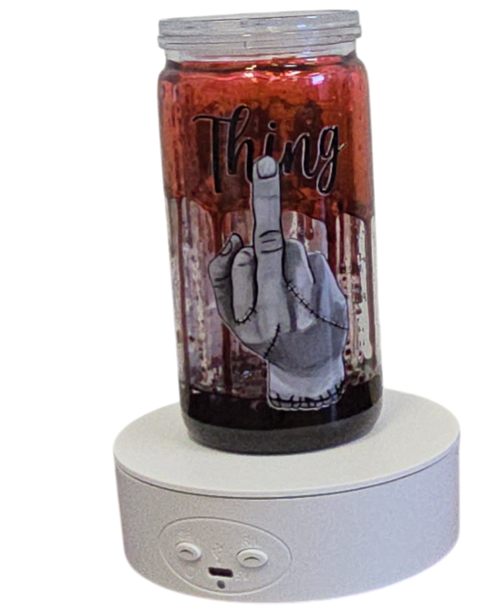 Wednesday Addams Red Blood Drip 16oz Halloween Snowglobe Tumbler with Straw / Gobelet d’Halloween Mercredi Addams Effet Sanglant 16oz avec paille