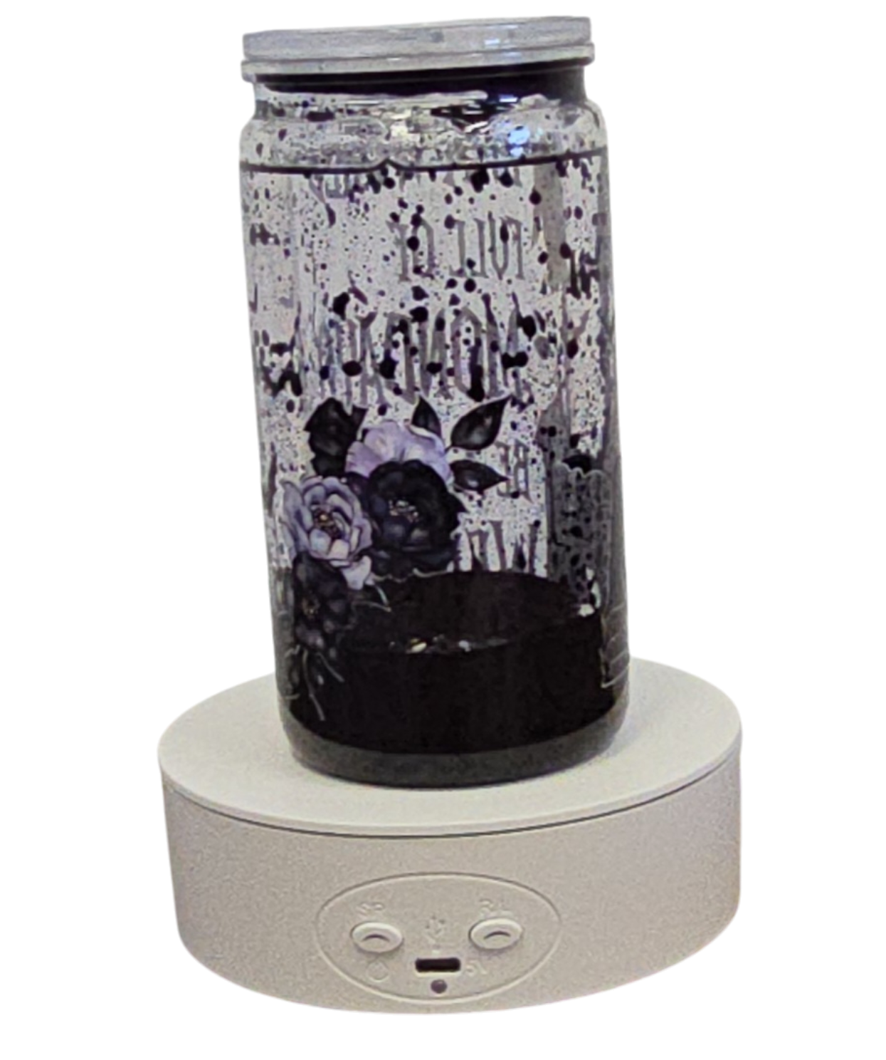 Wednesday Addams Black Blood Drip 16oz Halloween Snowglobe Tumbler with Straw – “In a World Full of Mondays, Be a Wednesday” / Gobelet d’Halloween Mercredi Addams Effet Sanglant Noir 16oz avec paille – « Dans un monde plein de lundis, sois une Mercredi